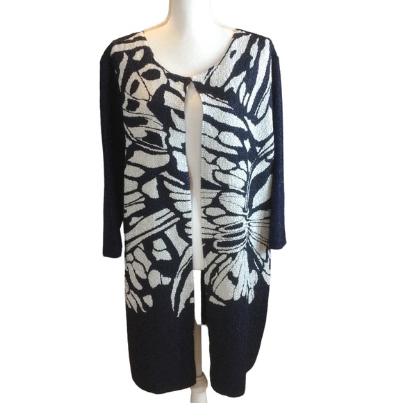 Chico’s Travelers Graphic Print Tunic Jacket Size 12 - Picture 2 of 11